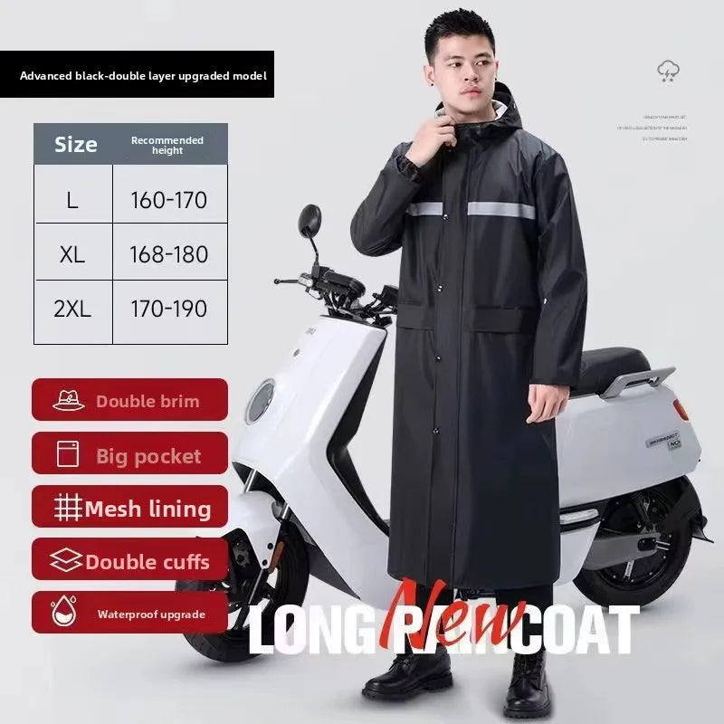 Custom Reflective Motorcycle Raincoat | 500 Pcs MOQ Heavy-Duty Oxford Cloth