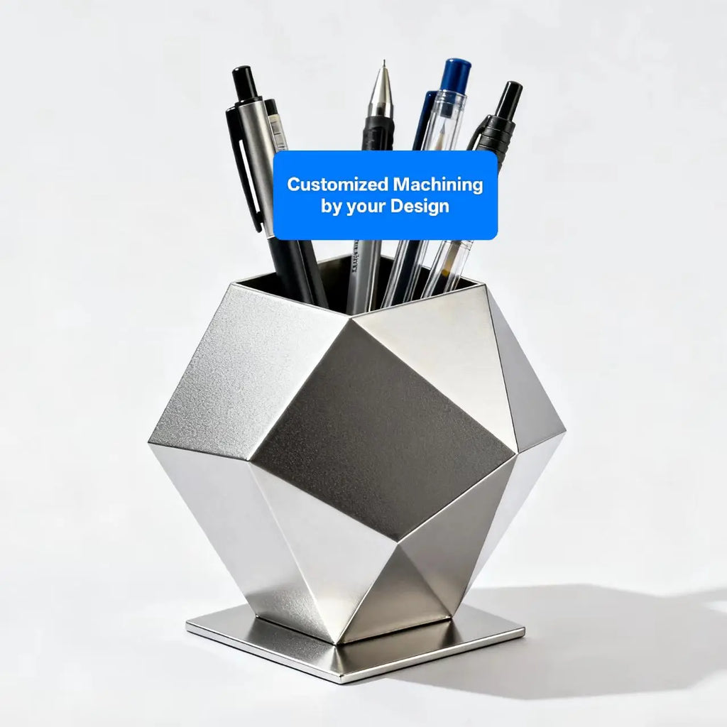Custom CNC Metal Pen Holder +/-0.001mm | Aluminum Desk Organizer | Bulk