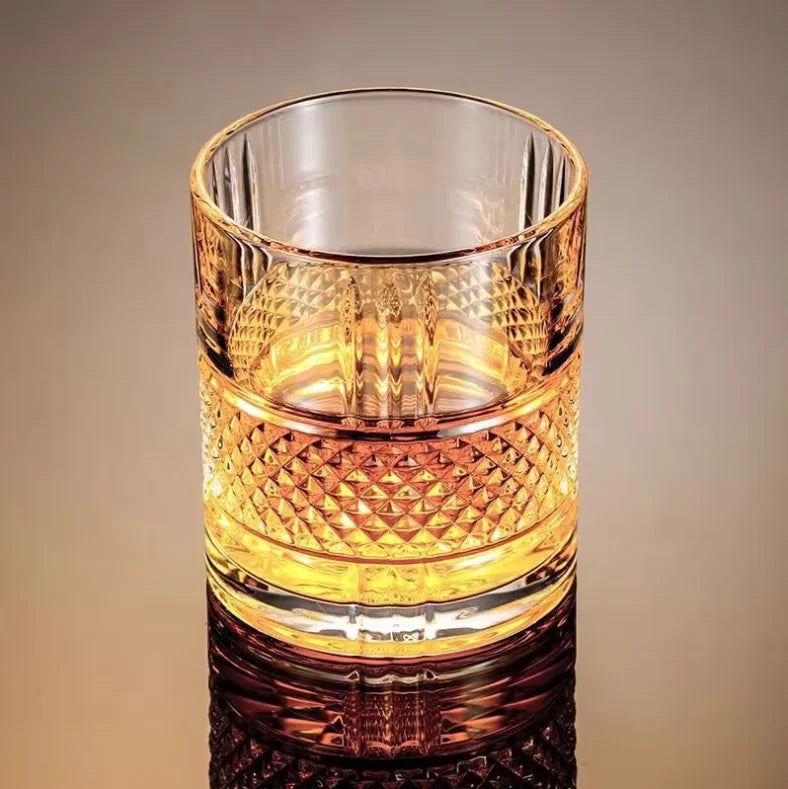 Custom Carved Diamond Whiskey Glasses | 300ml | OEM Service