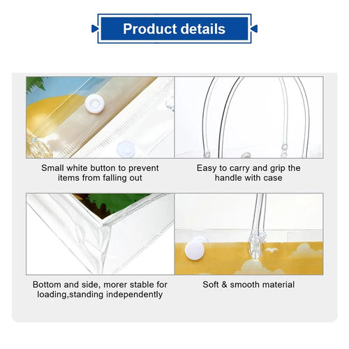 Custom Clear PVC Gift Bags: Button Closure, Full Color Print, Super Clear & Reusable