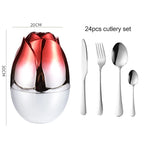Luxury 24-Piece Cutlery Set with Logo | 10 MOQ