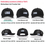 Custom Richardson 112 Trucker Hat | Leather Patch Cap MOQ 50