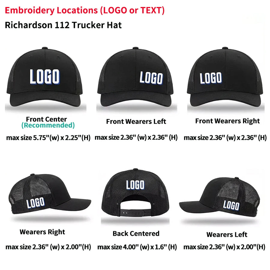 Custom Richardson 112 Trucker Hat | Leather Patch Cap MOQ 50