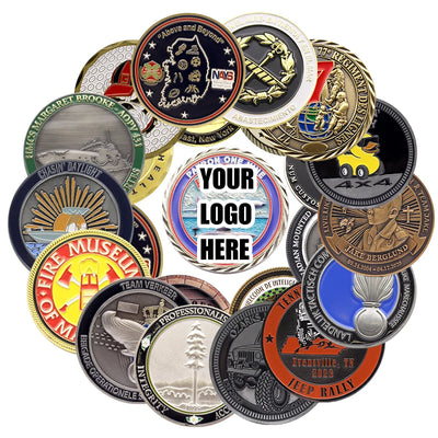 Custom 3D Enamel Challenge Coin 10pcs MOQ | Zinc Alloy, Double-Sided, Gold/Antique Plating for Military