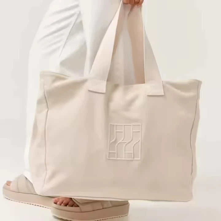 Custom Oversized Canvas Tote Bag — 100 MOQ, Embroidery, 7-Day Lead
