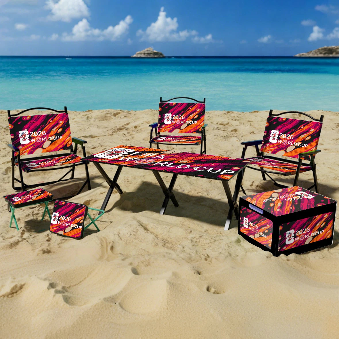 Custom Folding Camping Picnic Chair & Table Set: Metal Frame, Digital Print Logo, MOQ 100 for Tailgate