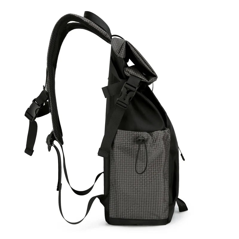 Modern Foldable Roll-Top Nylon Backpack | Unisex School & Travel