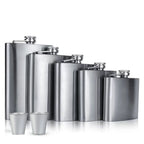 Custom Metal Flask with Logo — Matte Black Gift Set