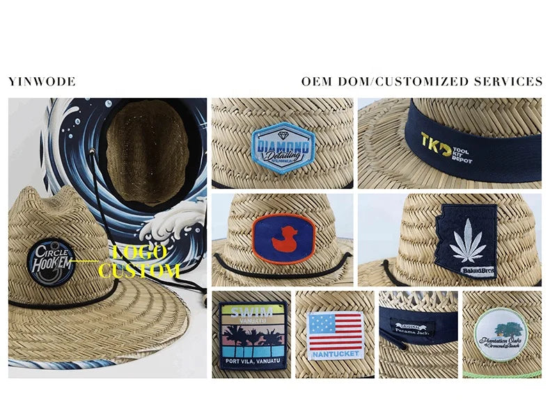 Custom Straw Lifeguard Hats with Logo | 1 MOQ BSCI Certified