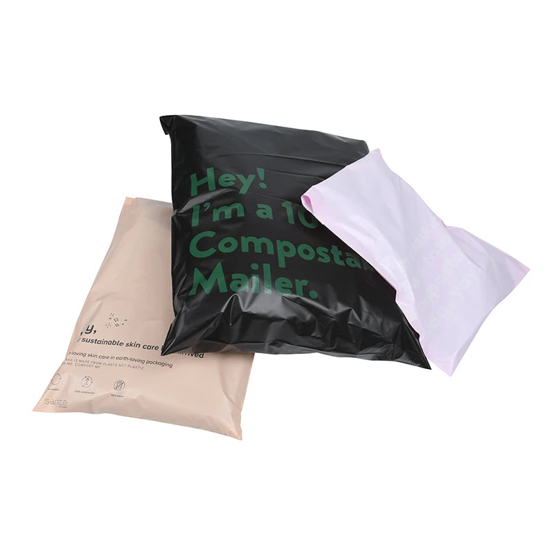 Custom Compostable Mailer Bags Wholesale | MOQ 3,000 Pcs