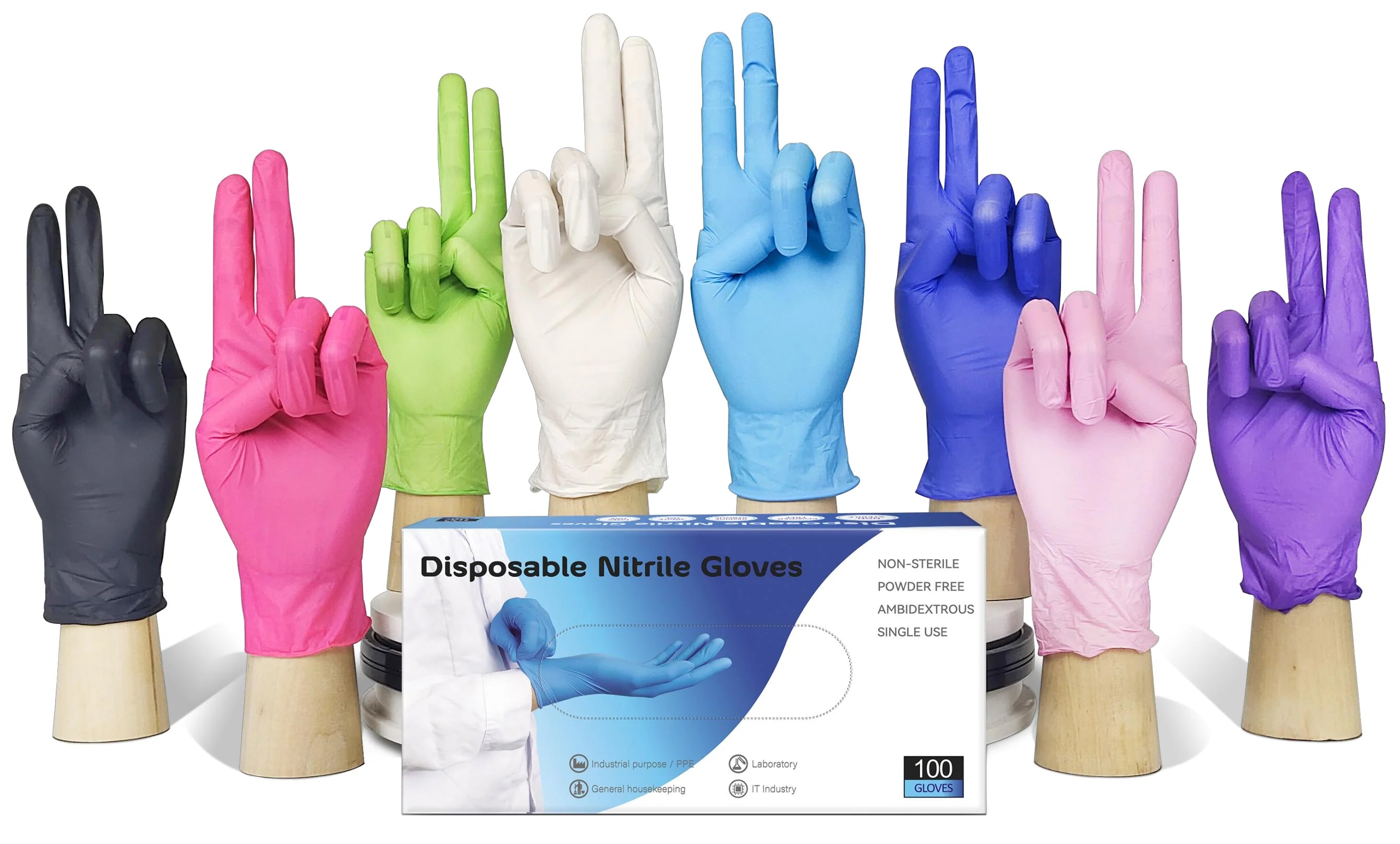 Food Grade Black Nitrile Disposable Gloves | 100 Boxes MOQ | Waterproof Oil Resistant Kitchen Gloves