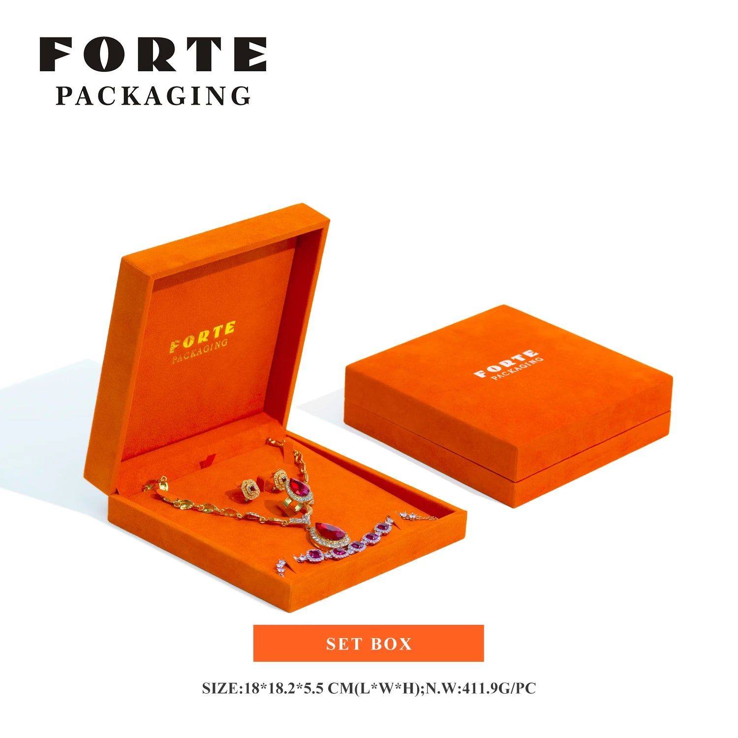 Custom Velvet Jewelry Box with Gold Logo Hot-Stamping | Bulk Packaging for Necklaces & Bracelets