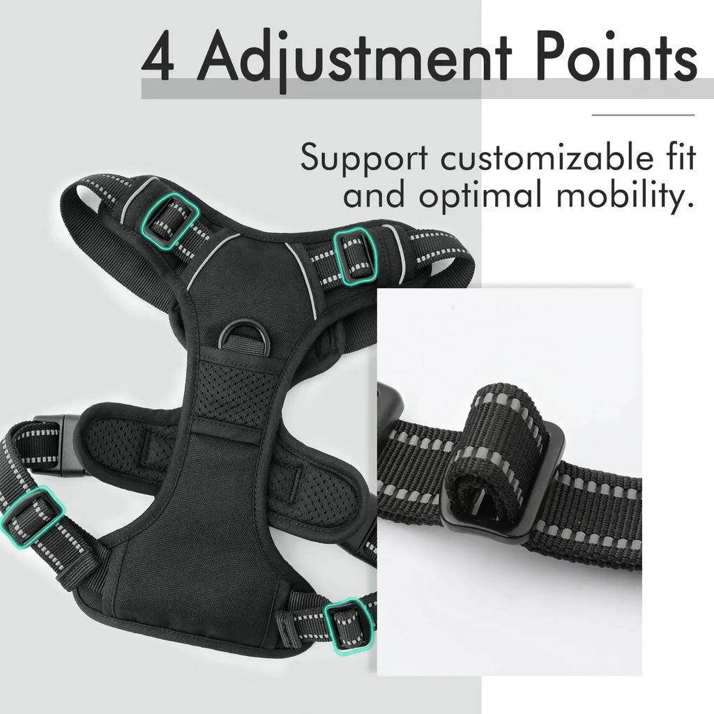 Custom Logo Dog Harness Set Wholesale | Reflective Adjustable No-Pull with BSCI