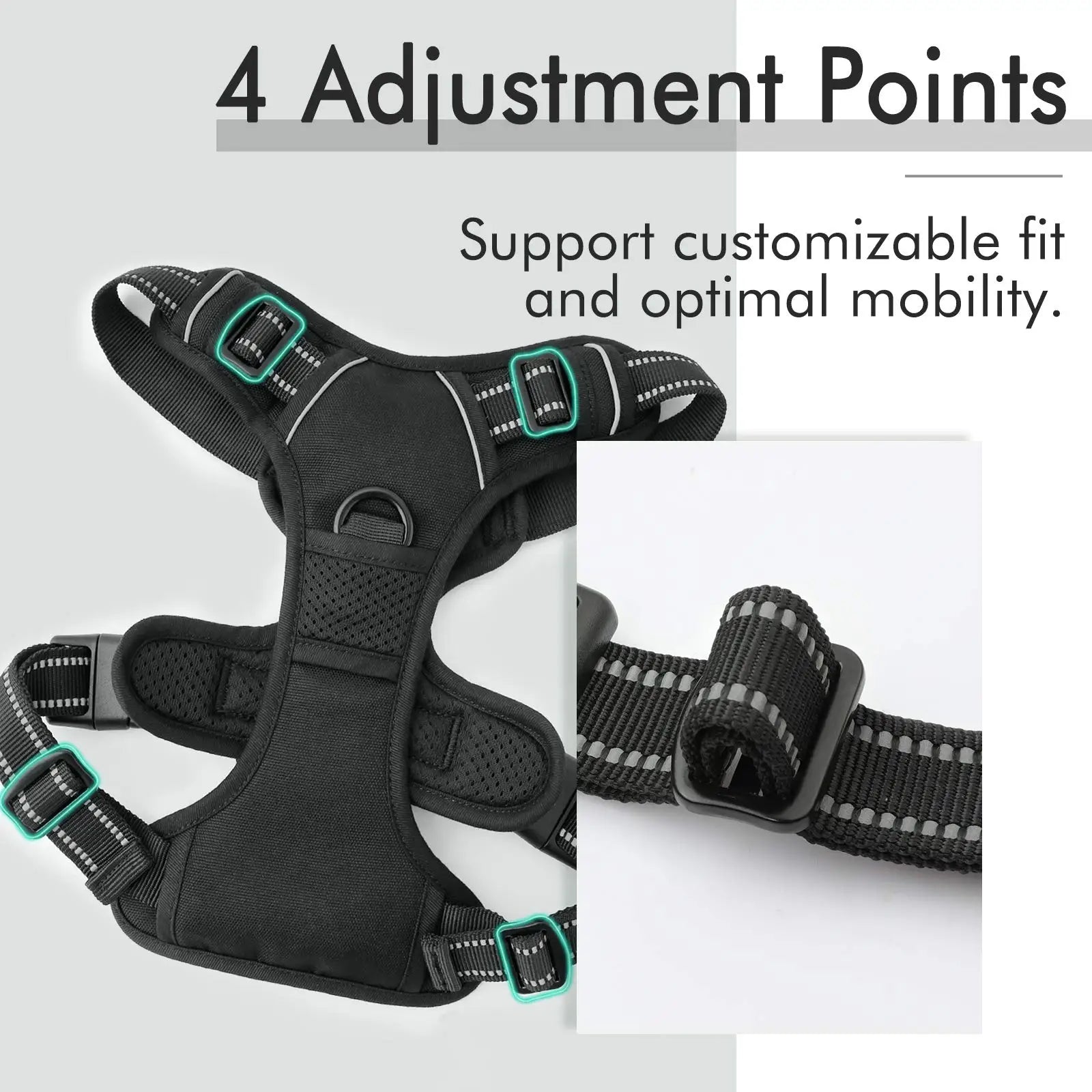 Custom Logo Dog Harness Set Wholesale | Reflective Adjustable No-Pull with BSCI