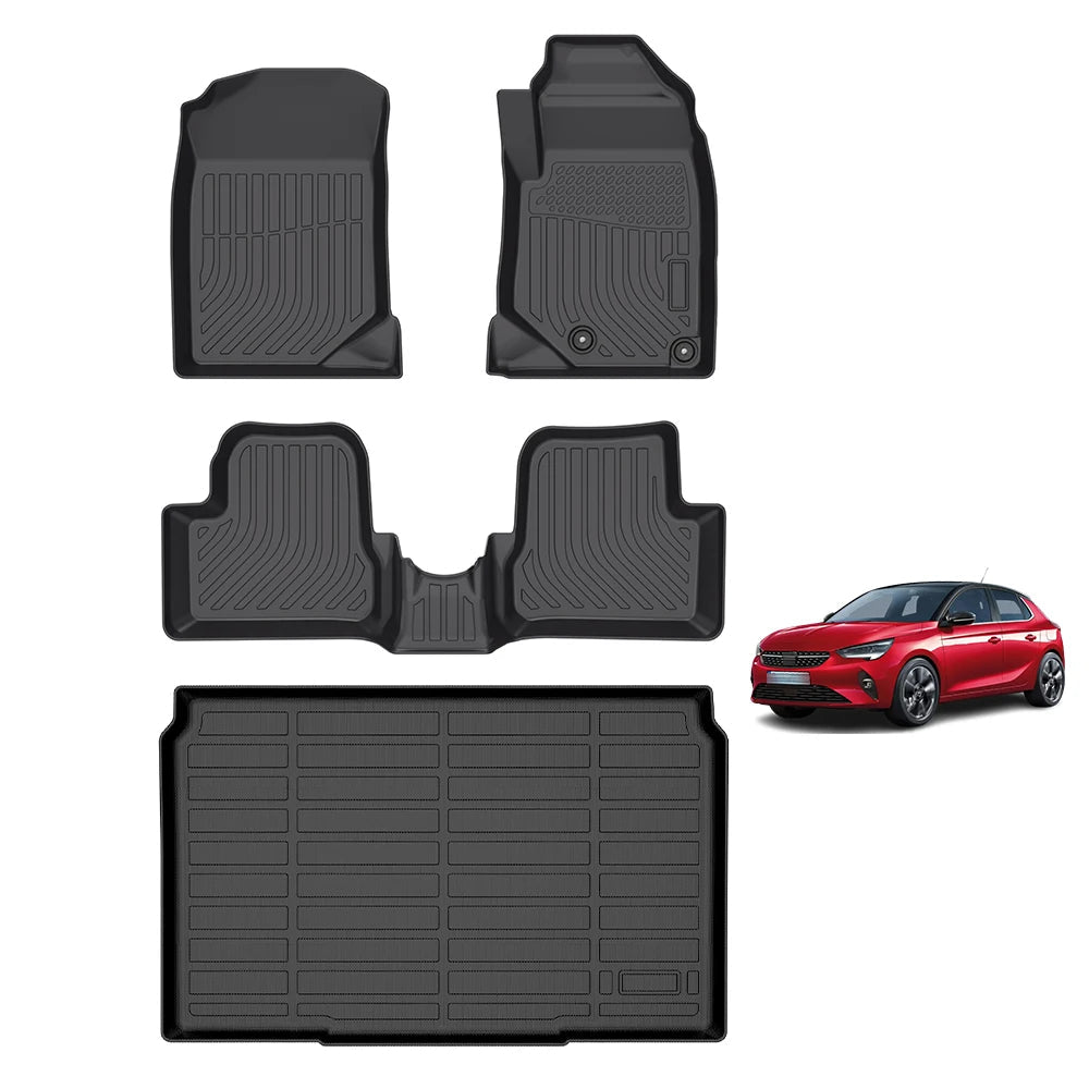 Right Hand Drive All Weather TPE Floor Mats for Vauxhall Corsa F 2019-2026