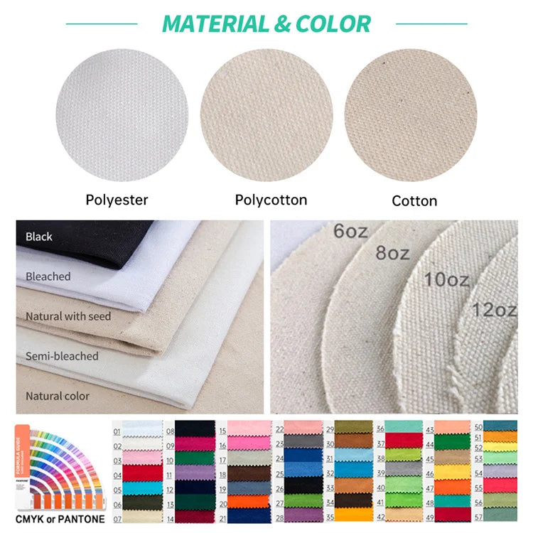 Custom Cotton Tote Bag with Printed Logo Reusable Shopping Bag for Retail, Events & Promotional Use