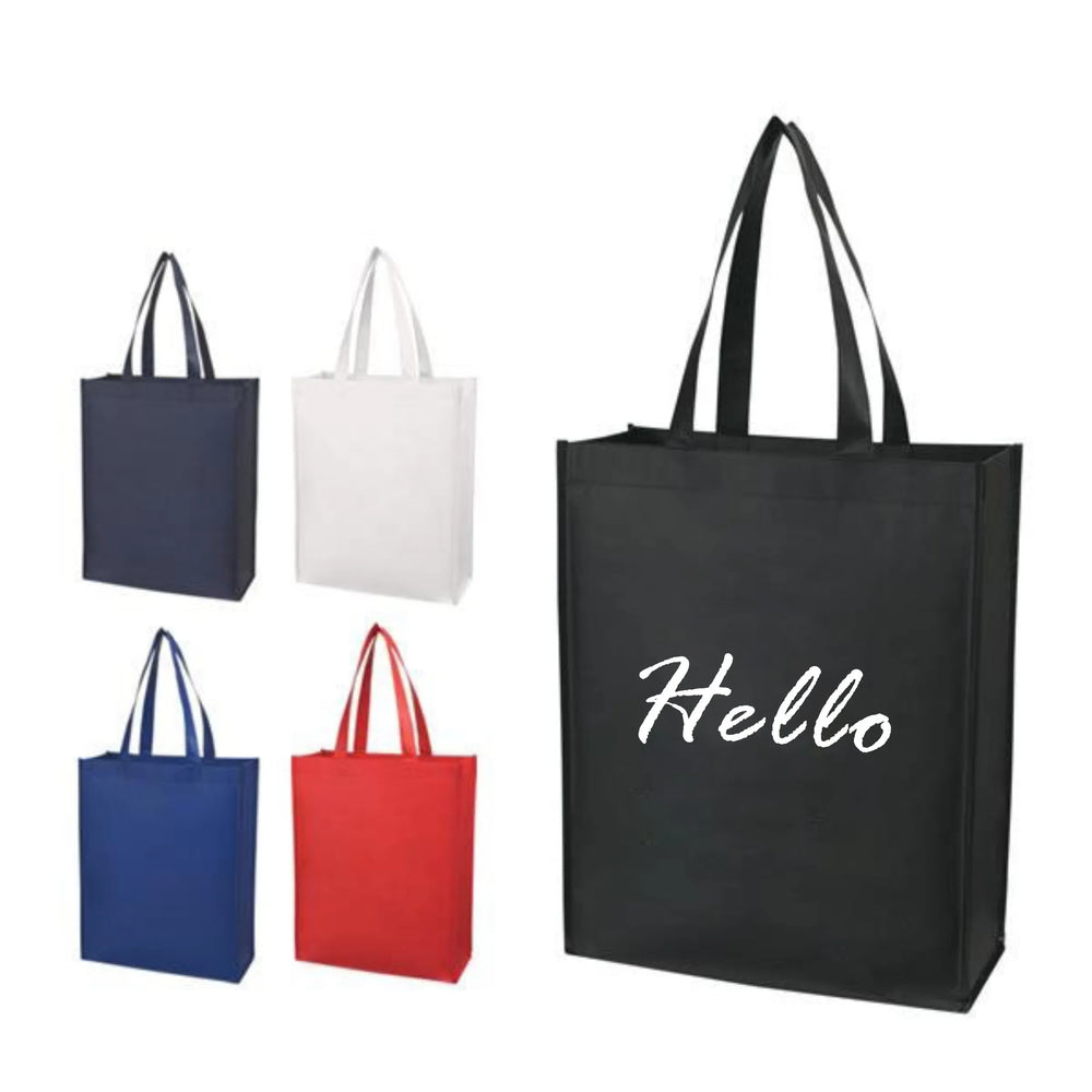 Custom Non-Woven Tote Bags with Handles – Heavy Duty Eco-Friendly Shopping Bags for Trade Shows & Promotional Events