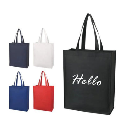 Custom Non-Woven Tote Bags with Handles – Heavy Duty Eco-Friendly Shopping Bags for Trade Shows & Promotional Events