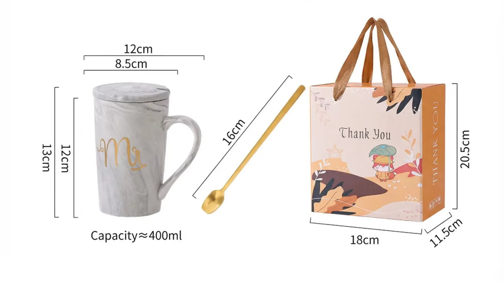Custom Logo Ceramic Mug Gift Set with Lid & Towel | MOQ 50