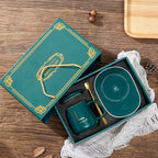 Custom Ceramic Mugs: 40 MOQ, 7-Day Lead, BPA-Free | 301-400ml Drinkware with Lid & Gift Box