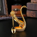 Swan Spoon Holder Set Zinc Alloy | Gold Silver | 1 MOQ | Custom Logo
