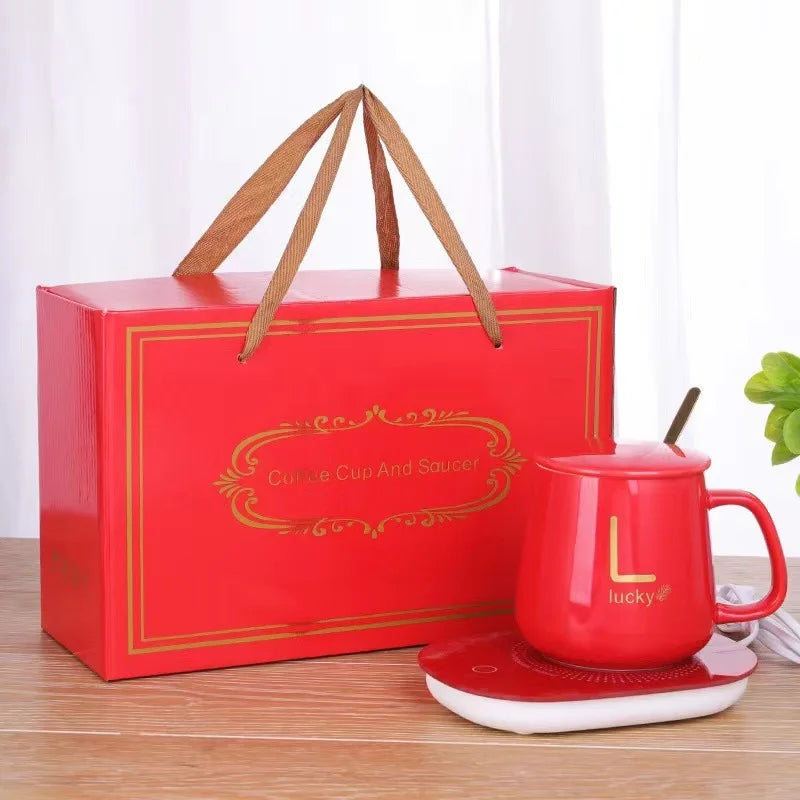 Custom Tech Gifts Office 55C Home Gift Set Ceramic Coffee Mug Warmer Cup Heater Mug