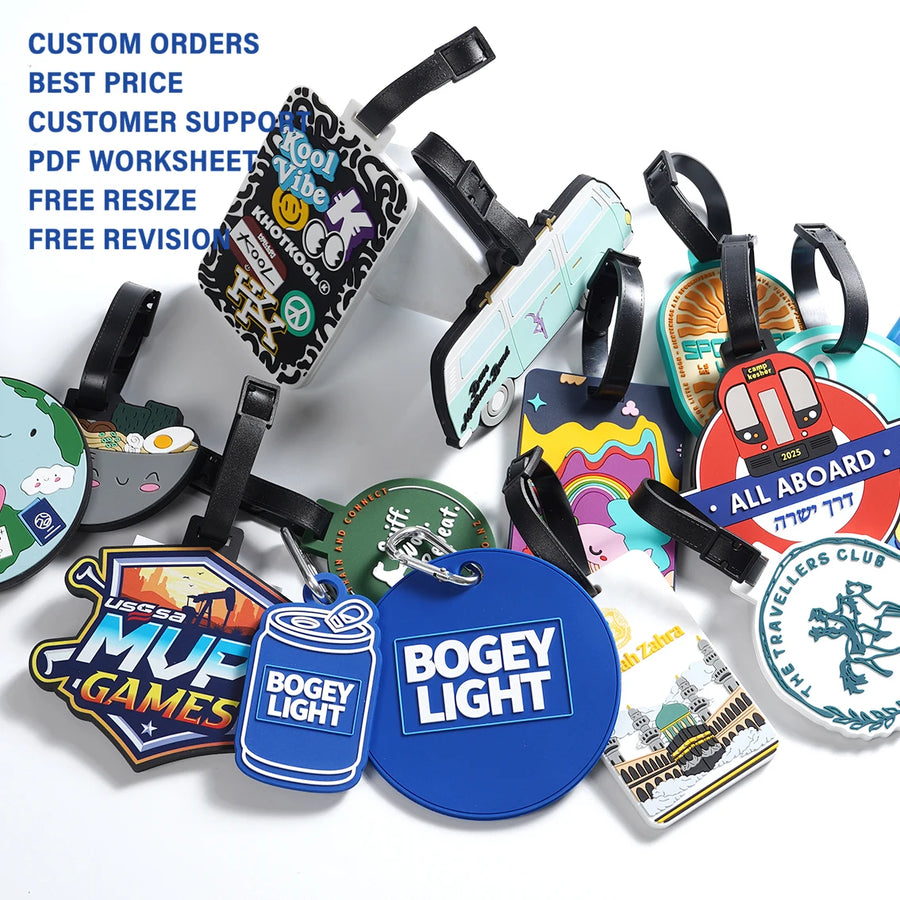 Custom Rubber Luggage Tags with Logo – 9-Day Lead, Sublimation