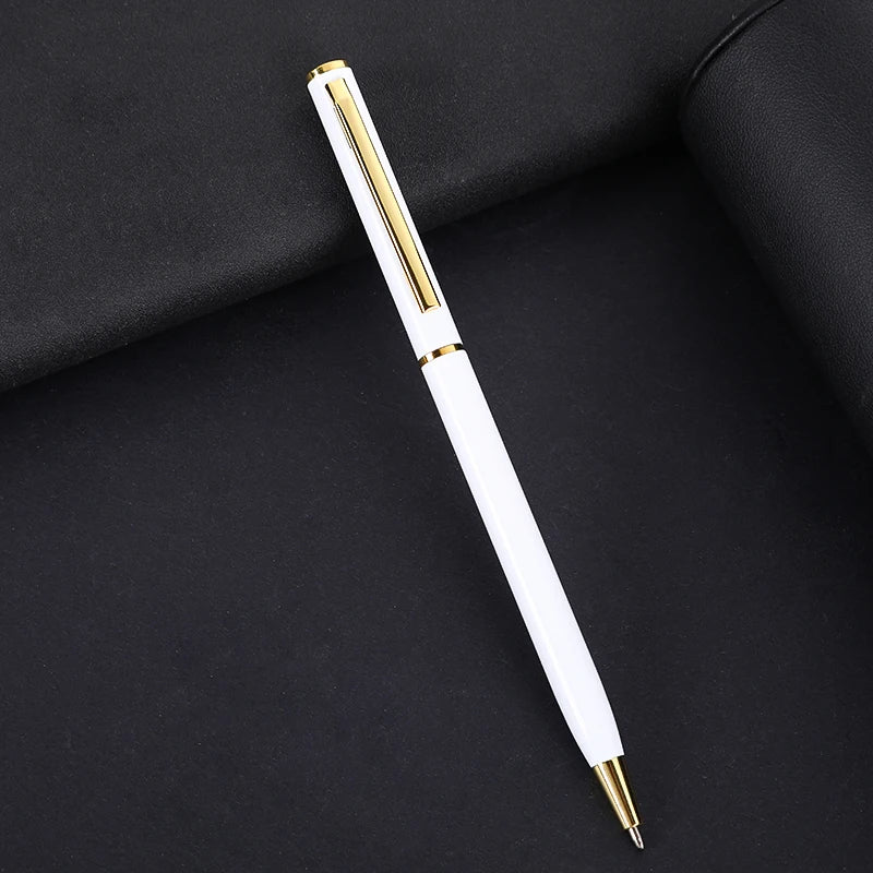 Slim Metal Ballpoint Pen with Custom Logo for Office Writing and Corporate Gifts