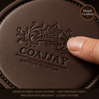 Custom Debossed Coaster Set with Holder | 6-Piece | Logo MOQ 500
