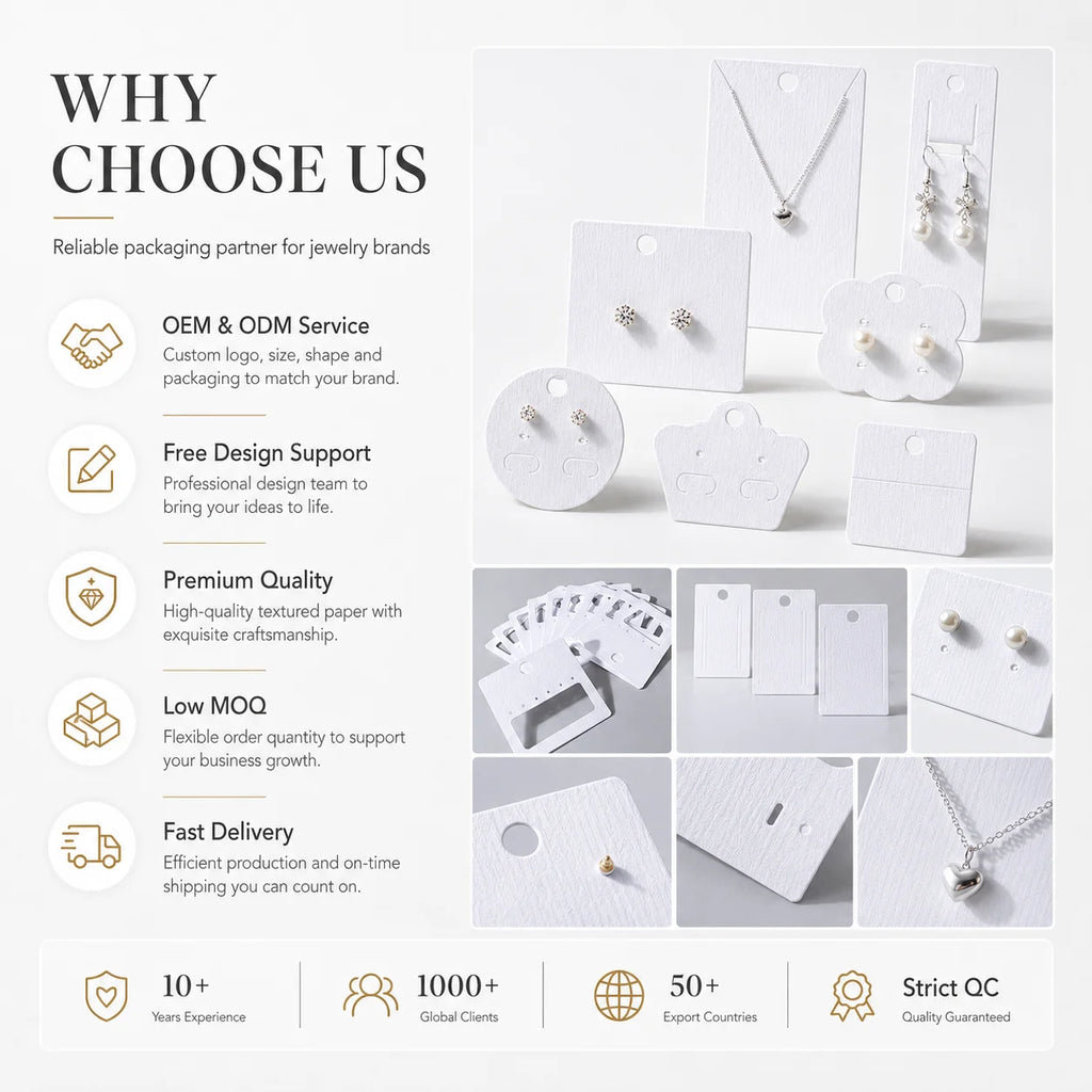 Custom Jewelry Cards with Gold Foil & Embossing | FSC Certified