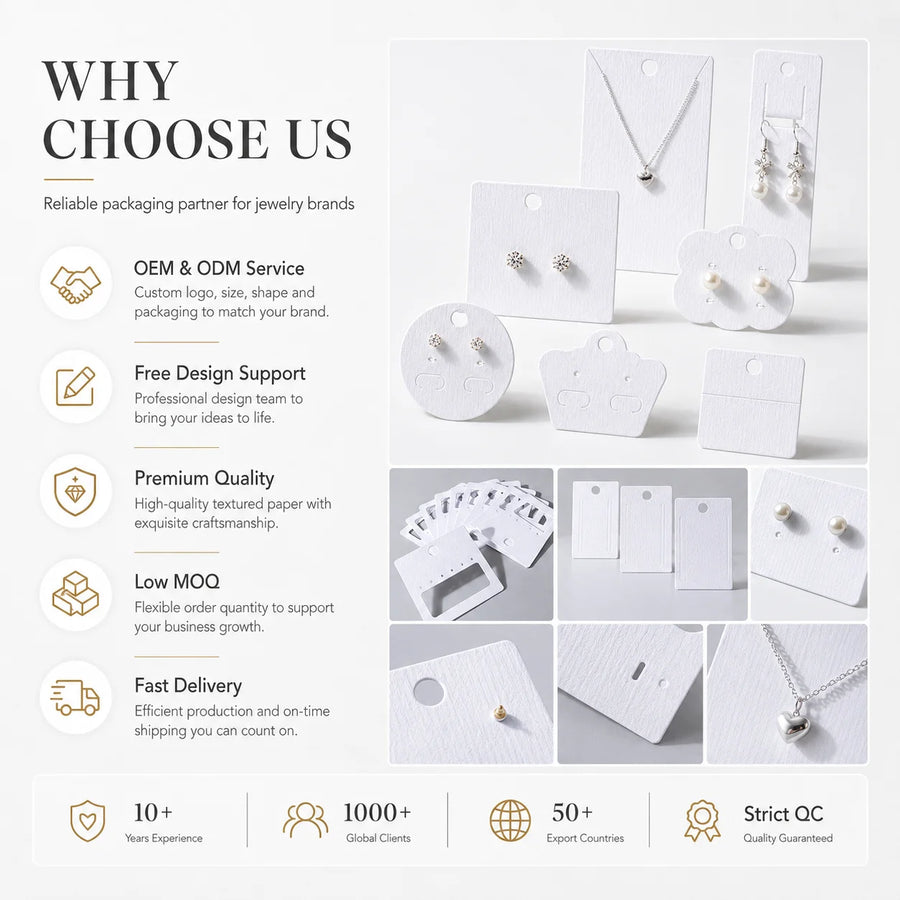 Custom Jewelry Cards with Gold Foil & Embossing | FSC Certified