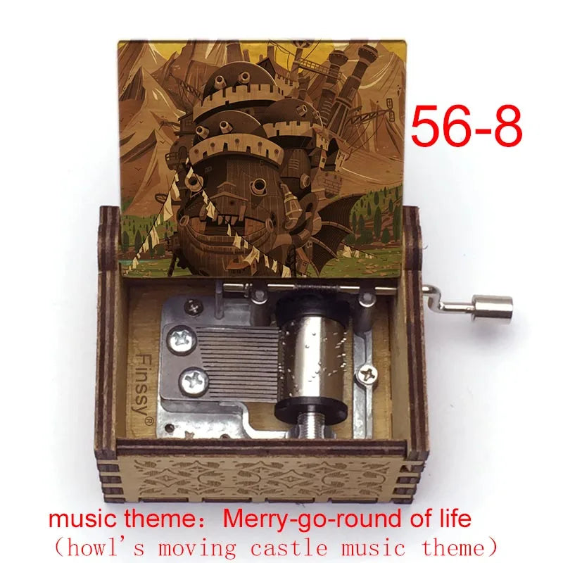 Wooden Hand-Cranked Music Box | Howl's Moving Castle | 10 MOQ | Custom