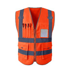 Custom High Visibility Reflective Safety Vest – Multi Pocket Breathable Mesh Workwear for Construction, Road Crew & Security