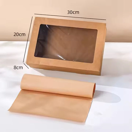 Custom Kraft Paper Window Pastry Box | Recycled Biodegradable Takeaway Box