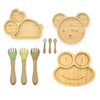 Bamboo Suction Plate Set | Animal Shapes | CPC Certified | 100 MOQ