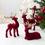Flocked Reindeer Ornaments with Glitter Antlers Wholesale | MOQ 5