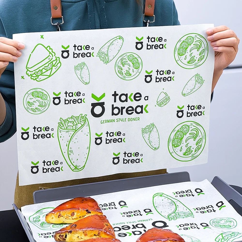 Custom Food Wrapping Paper | FDA Certified | Biodegradable PE Coated | Bulk