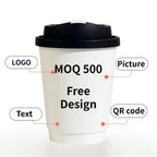 Custom Double Wall Paper Cups with Logo | MOQ 500