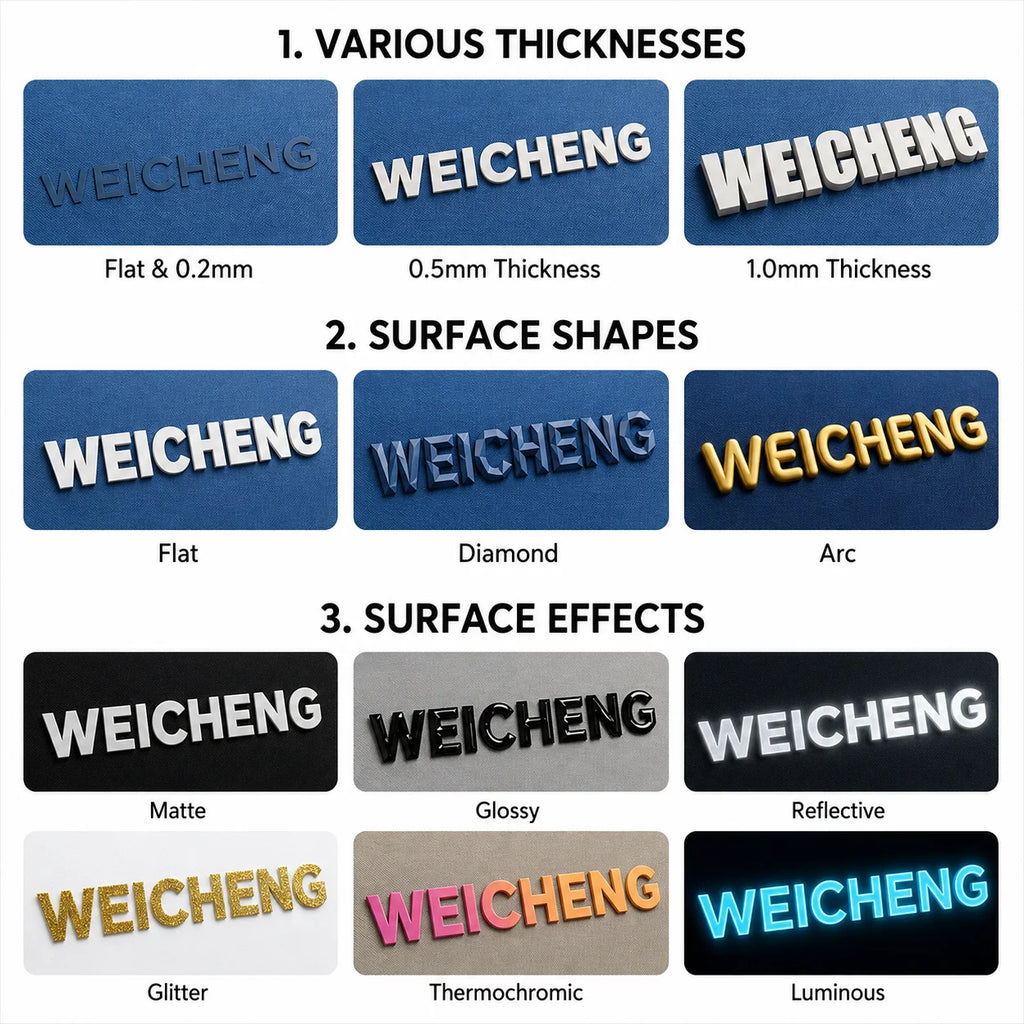 Custom 3D Silicone Heat Transfer Labels | MOQ 500 Pcs