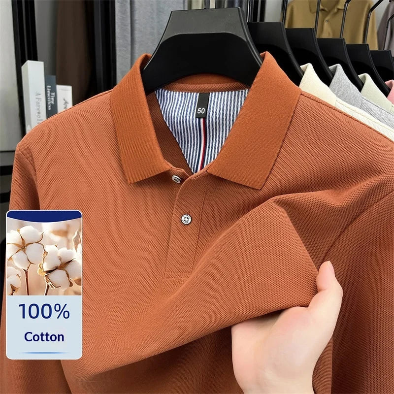 100% Cotton Pique Long Sleeve Shirt | Breathable Moisture-Wicking | Custom Printing