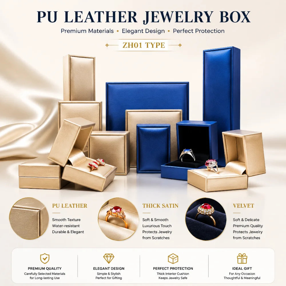 Custom PU Leather Jewelry Boxes with Logo | MOQ 100