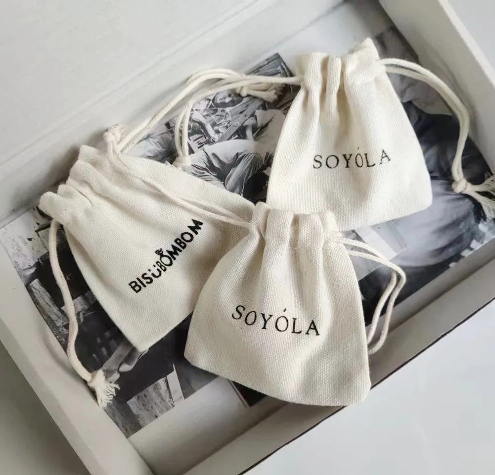 Organic Cotton Drawstring Bags Wholesale | Custom Logo Sustainable Packaging