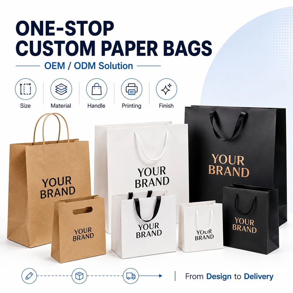 Custom Kraft Paper Bags | 100 Pcs MOQ, ISO9001 | Food-Grade Eco-Friendly