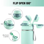 Custom 32oz & 40oz Wide Mouth Insulated Stainless Steel Water Bottle with Dual Lid Options