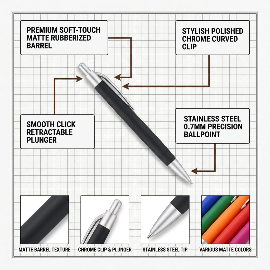 Custom Ballpoint Pens with Logo | Hotel Pens MOQ 100