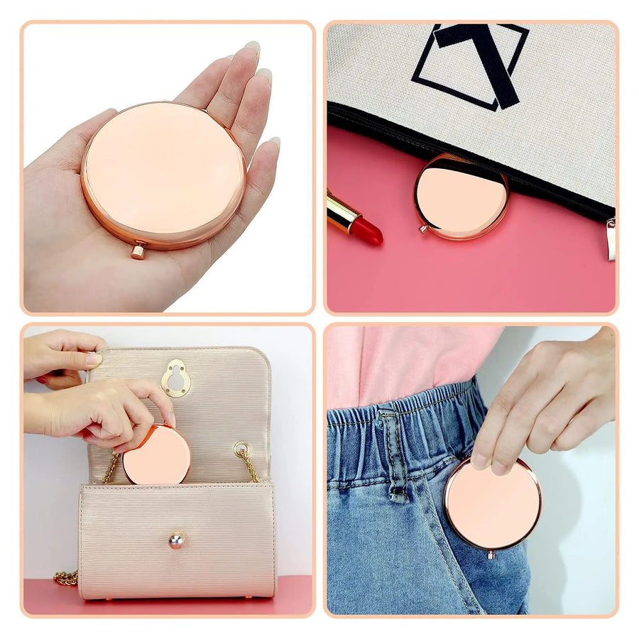 Personalized Pocket Mirrors with Name | Rose Gold | MOQ 100 pcs