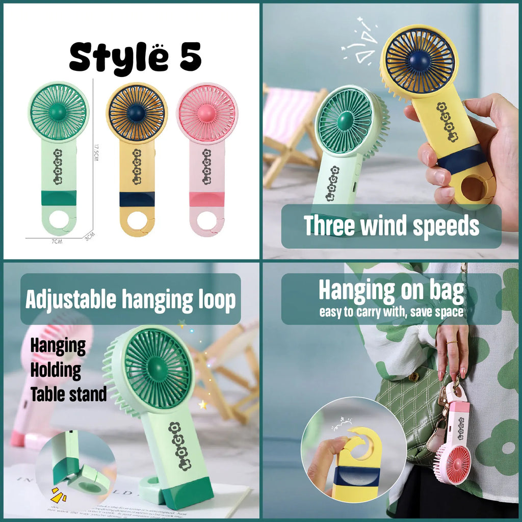 Custom Outdoor USB Portable Mini Cooling Fan with Logo | MOQ 100