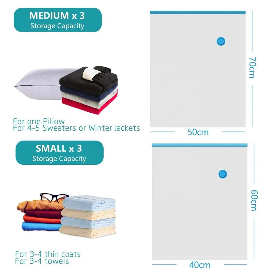 Vacuum Storage Bags 8-Piece Set | 75% Space Save | 1 MOQ | Custom
