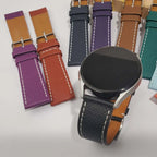 Italian Epson Calf Leather Watch Band with Stainless Steel Buckle | Custom Smartwatch Straps Bulk