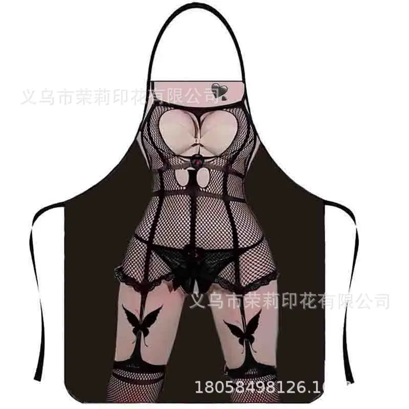 Waterproof Polyester Apron | 3D Printed Cartoon Barbecue Apron